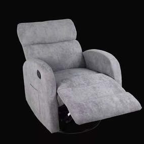 LuxuryForm DESIGN Televízne kreslo BRUNO otočné s polohovaním - šedé