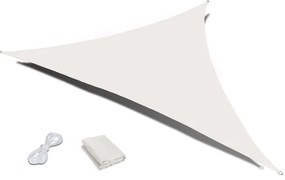 Tieniaca plachta na terasu - trojuholník - 5m - béžová (180g/m2)