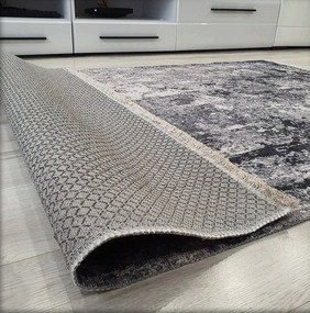 Moderný koberec s abstraktným vzorom Banco 1088-GREY sivo-hnedý Rozmer: 60x110 cm
