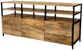 furniture-nabytek.cz - TV stolík masív kov a drevo mango 160x75x45
