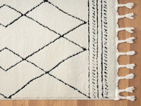 My Flair, Behúň Moroccan Desert CA40075 weiß/schwarz, 80x250, čiernobiela, obývacia izba