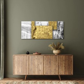 Obraz - Zlaté štvorce N⁰1 (120x50 cm)