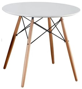 Kondela Jedálenský stôl, GAMIN NEW 80, drevo buk + MDF, biela