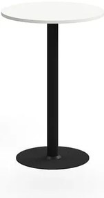 Barový stôl ALVA, Ø700x1000 mm, s kotvením do zeme, HPL, čierna/biela