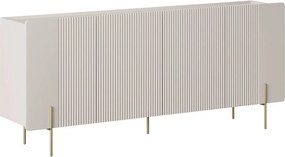 Komoda Malmi 200 cm štvordverová - kašmír / zlaté nožičky