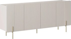 Komoda Malmi 200 cm štvor-dverová - kašmír / zlaté nožičky