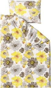 Obliečky z mikrovlákna FEONELLE žlto-sivé Rozmer obliečky: 2 ks 70 x 90 cm | 200 x 220 cm