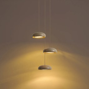Retro závesná lampa Taupe s kovovým tienidlom 6-svetelná - Macaron