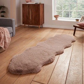 Svetlohnedý syntetický behúň 60x180 cm Super Teddy – Think Rugs