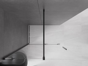 Mexen Velar, posuvné dvere do otvoru typ Walk-In 130 cm, 8mm číre sklo, čierna matná, 871-130-000-03-70