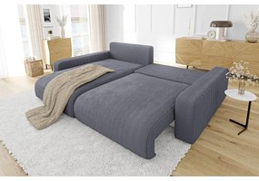 Tmavosivá menčestrová rozkladacia rohová pohovka (variabilná) Sara – Ropez