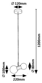 Rabalux 72299 - Luster na lanku LITION 2xG9/28W/230V