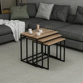 Skladací stôl Evia Walnut, 3 ks