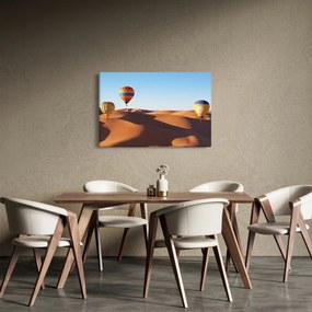 Obraz - lietajúce balóny v púšti (90x60 cm)