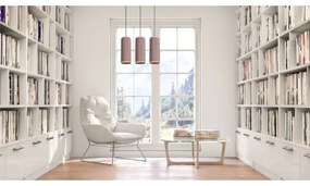 Luster na lanku AVALO 3xE27/60W/230V ružová/medená