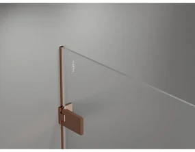 Mexen Lunar-F, sklápací sprchový kút pravý 80 x 80 cm, 8mm číre sklo, ružové zlato 836-080-080-60-00-P