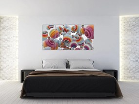 Abstraktný obraz farebných gulí