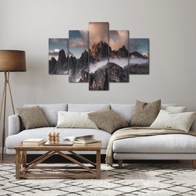 Obraz - Talianske dolomity schované v hmle (150x105 cm)