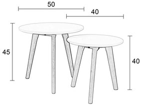 Sada 2 odkladacích stolíkov Bodine