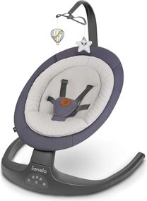 Lionelo - Detské hojdacie lehátko s melódiou RALF 4xAA Grey Graphite + diaľkové ovládanie