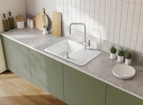 Deante Momi, keramický drez s odkvapkávačom 780x500x230 mm, biela, DEA-ZCM_6113