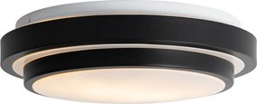 Moderné stropné svietidlo čierne s bielou 35 cm IP44 - Walden