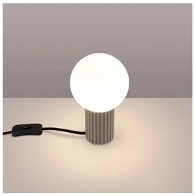 Taupe stolová lampa so skleneným tienidlom (výška 19 cm) Orbital – Sollux