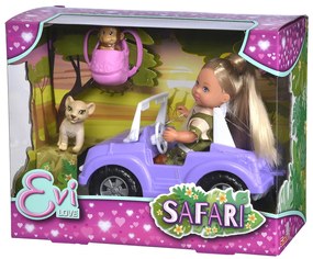 SIMBA Evi Love Safari – bábika v autíčku so zvieratkami