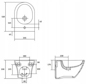 Cersanit Larga Oval, závesný bidet CleanOn, biela, K120-006