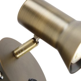 Bronzové nástenné bodové svetlo otočné a sklápateľné s vypínačom - Karin 1