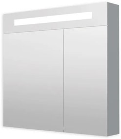 Zrkadlová skrinka s osvetlením Naturel Iluxit 80x75 cm MDF šedostrieborná GALZS80LED, 1 ks