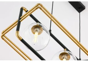 Jupiter 2030 - Luster na lanku FIORI 3xG9/10W/230V čierna/zlatá/číra