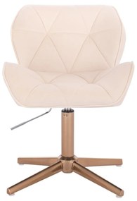 LuxuryForm DESIGN Stolička MILANO VELUR na zlatom kríži - krémová