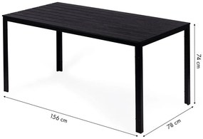 Veľký záhradný stôl v čiernej farbe