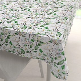 Biante Teflónový obdĺžnikový obrus TF-117 Kvety magnólie na bielom 80x120 cm
