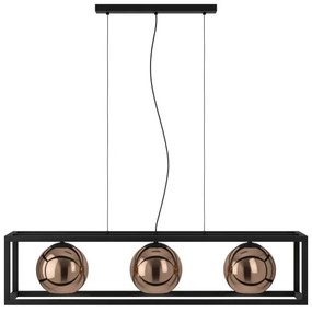 Eglo 390091 - Luster na lanku CORDOBA 3xE27/40W/230V medená/čierna