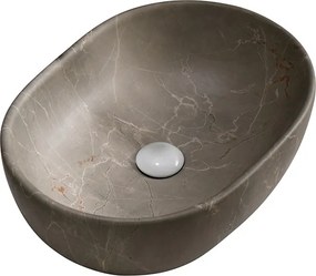 BPS-koupelny Keramické umývadlo na dosku HYD-NO-MAR9-480 48x34,5 cm, béžový mramor