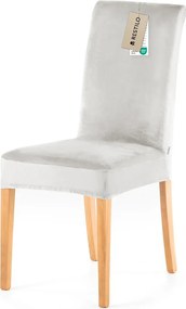 Restilo Napínací poťah na stoličku Sento strieborná, 48 x 48 x 58 + 10 cm, súprava 4 ks