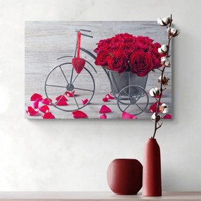 Obraz bicykel plný ruží