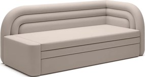 Béžová zamatová rozkladacia/s úložným priestorom pohovka pravý roh 223 cm Fabillo – ELTAP