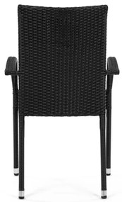 Autronic BONTEC Záhradná stolička, kov, polyratan, čierna, AZC-S2113 BK Farba: Čierna