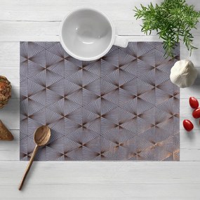 Biante Zamatové prestieranie na stôl Isabela IBL-003 Rose Gold trojuholníky na sivom 30x40 cm