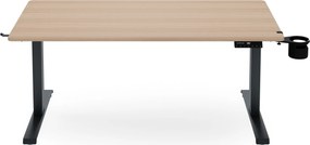 Elektrický stôl s reguláciou výšky ergonomický antracitový/dub sonoma,1400x700 mm: ARIA