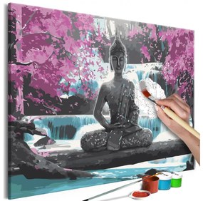 Obraz - maľovaný podľa čísel Buddha and Waterfall