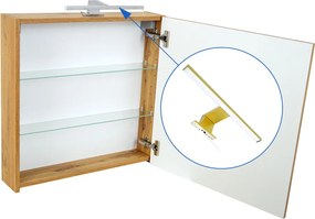 Comodo Zrkadlová skrinka Ideal OW 60 ZS LED-G s osvetlením Any LED 30 G, zlatá