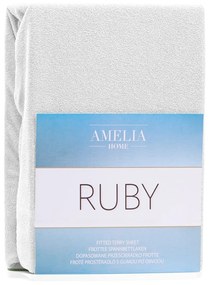 Froté prestieradlo s gumou AmeliaHome Ruby biele