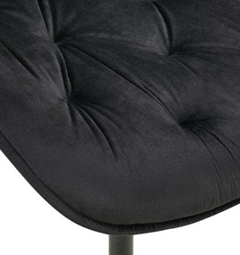 Jedálenská stolička Wallace - zamat - Čierna