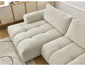 Béžová rozkladacia/s úložným priestorom rohová pohovka (ľavý roh/s leňoškou) Fuji – Bobochic Paris