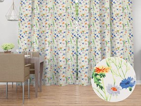 Biante Bavlnený záves Sandra SA-601 Margaréty a zvončeky na bielom 150x230 cm