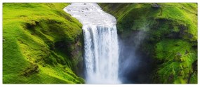 Obraz - Vodopád Skogafoss (120x50 cm)